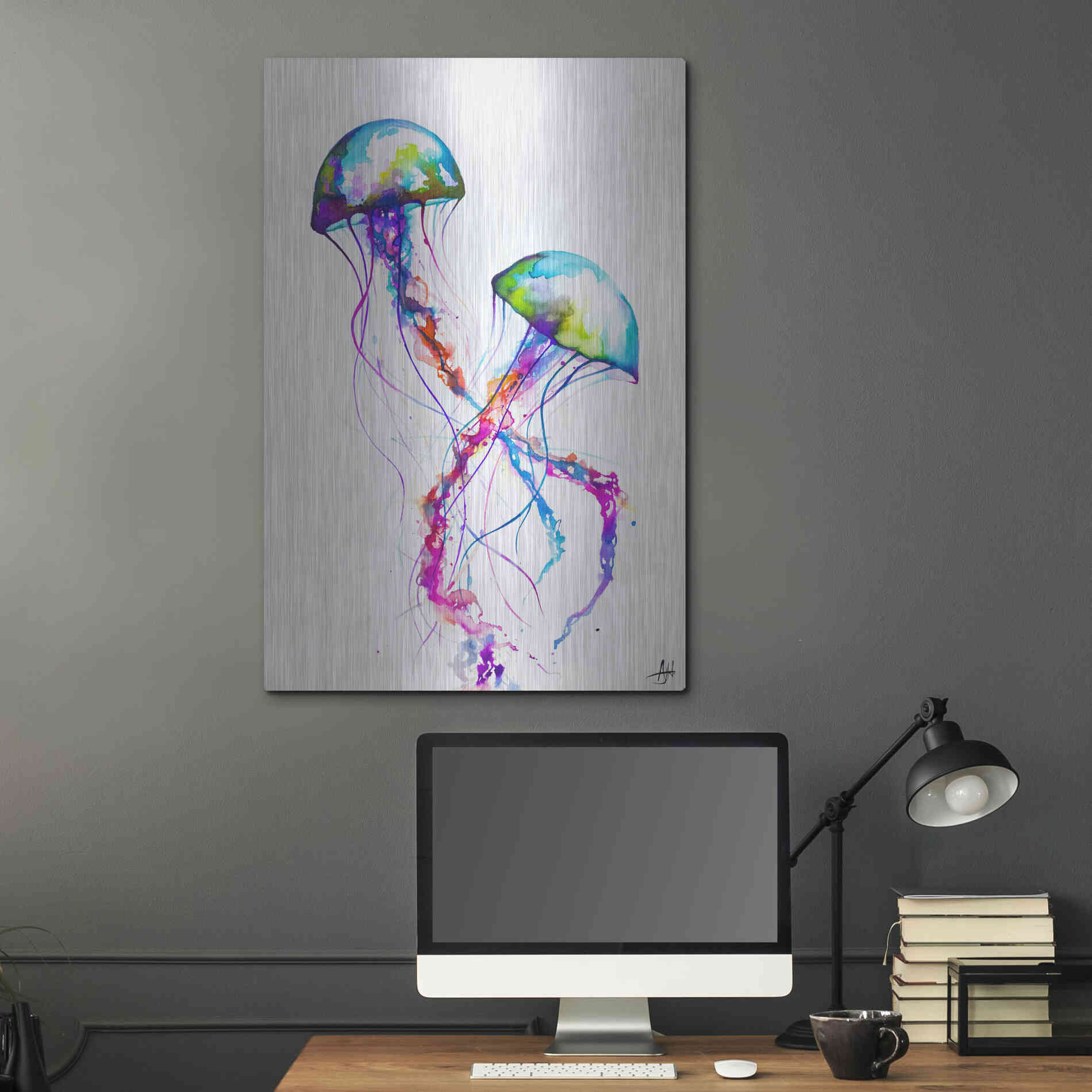 Luxe Metal Art 'Narasumas' by Marc Allante, Metal Wall Art,24x36