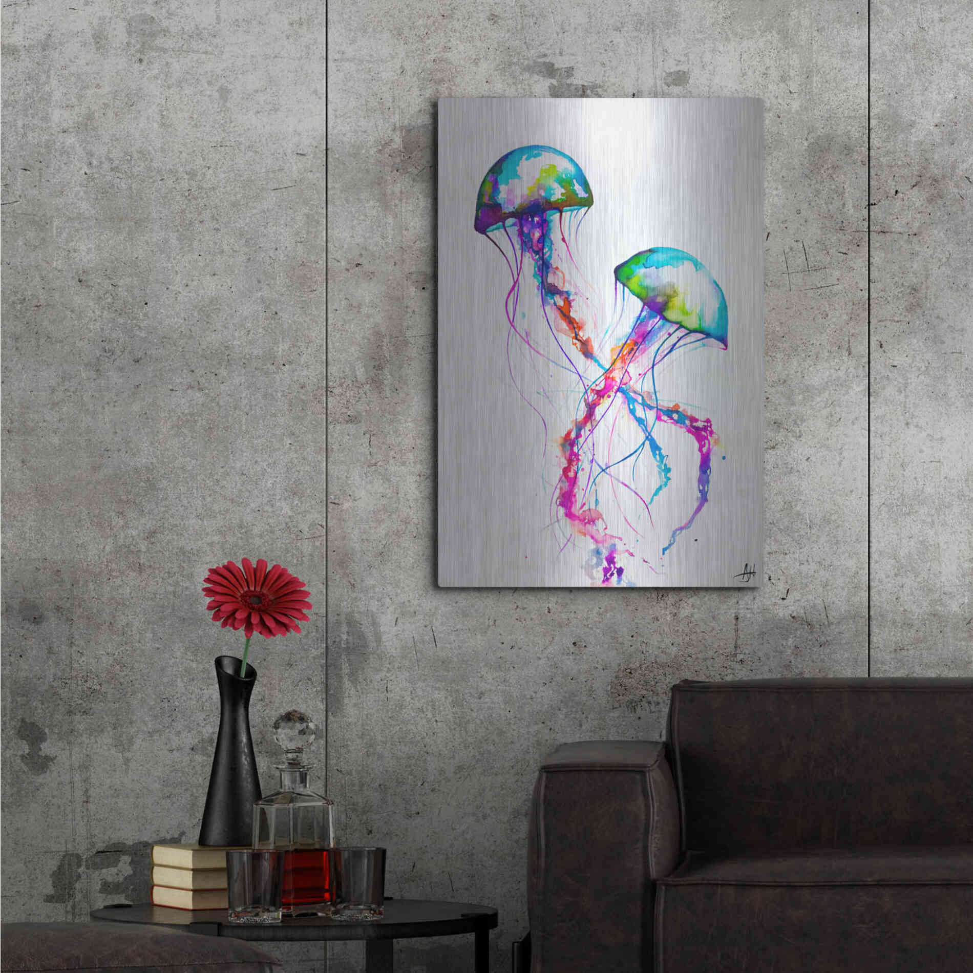 Luxe Metal Art 'Narasumas' by Marc Allante, Metal Wall Art,24x36