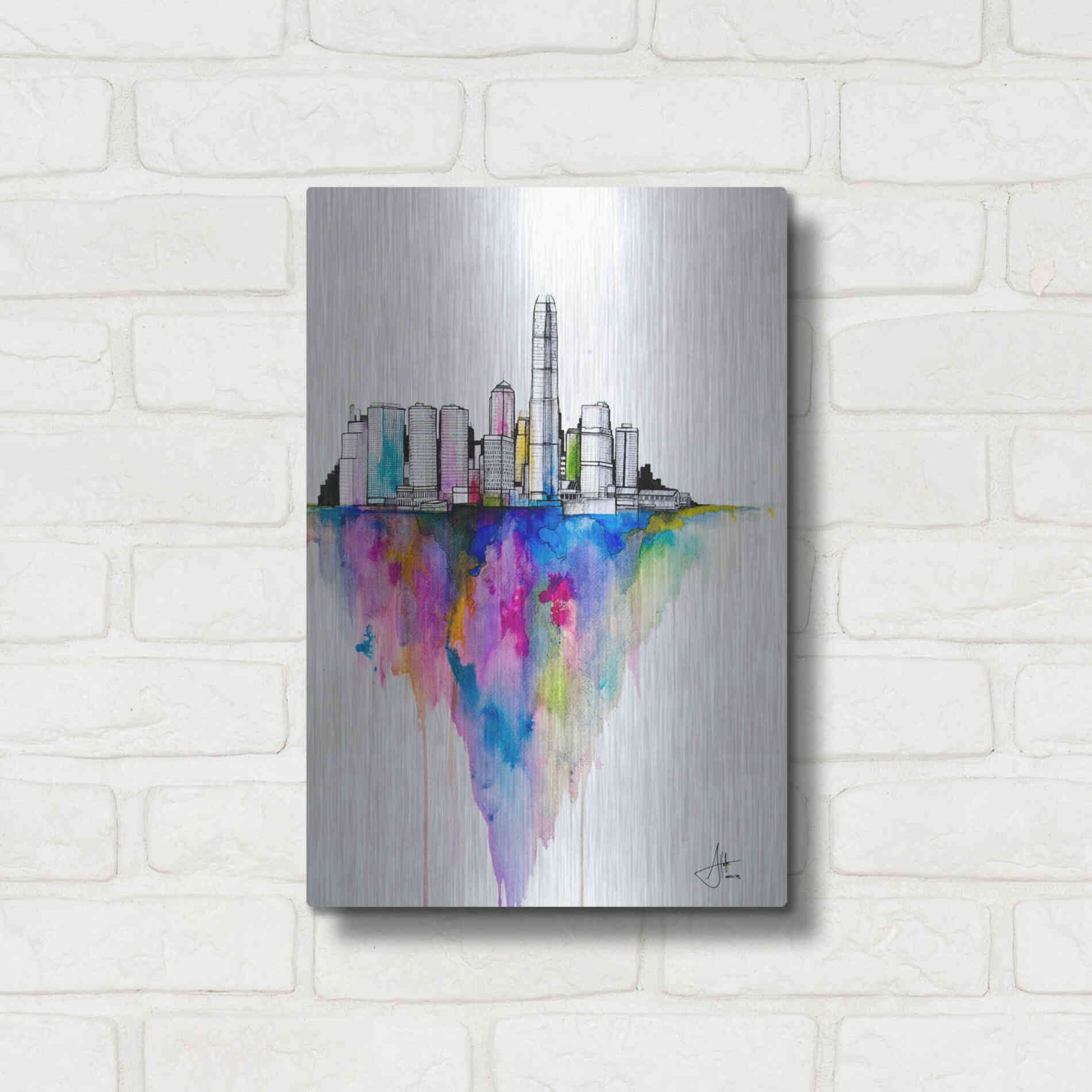 Luxe Metal Art 'Monolith II' by Marc Allante, Metal Wall Art,12x16