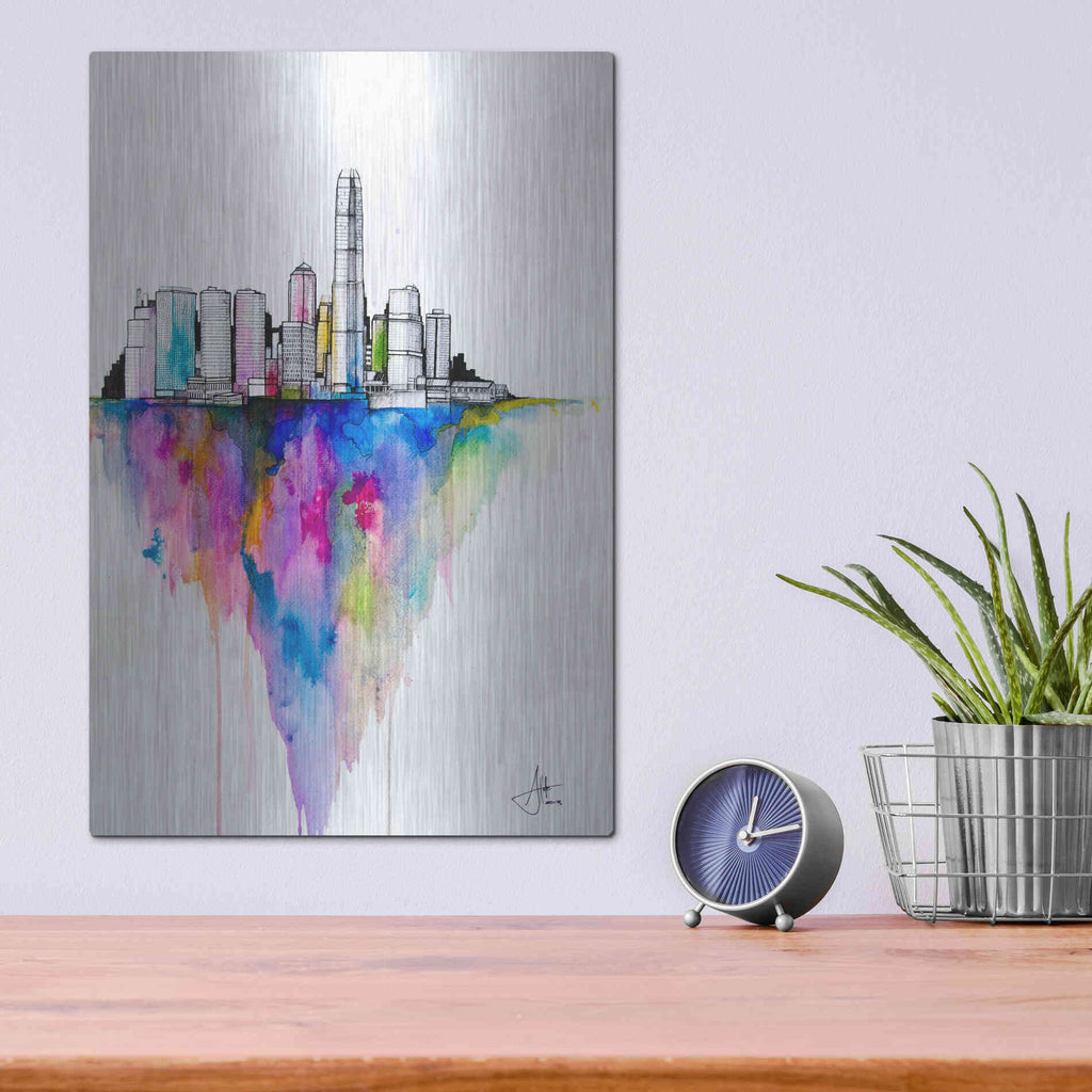 Luxe Metal Art 'Monolith II' by Marc Allante, Metal Wall Art,12x16