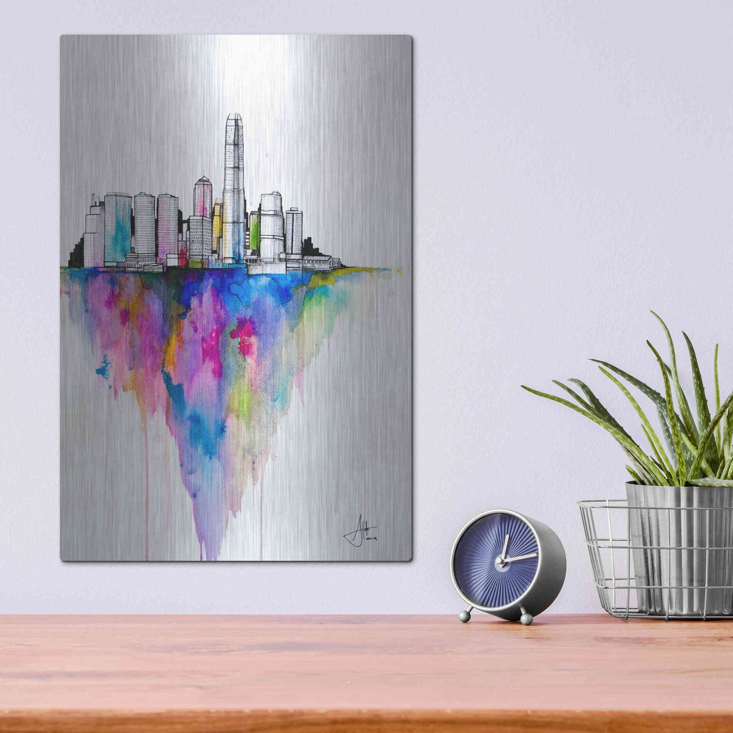 Luxe Metal Art 'Monolith II' by Marc Allante, Metal Wall Art,12x16