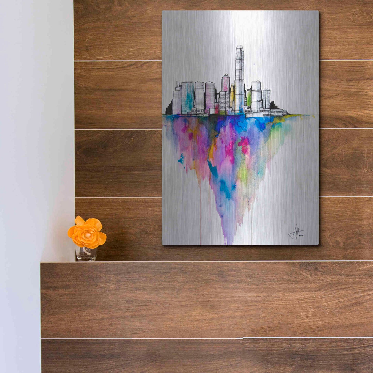 Luxe Metal Art 'Monolith II' by Marc Allante, Metal Wall Art,12x16