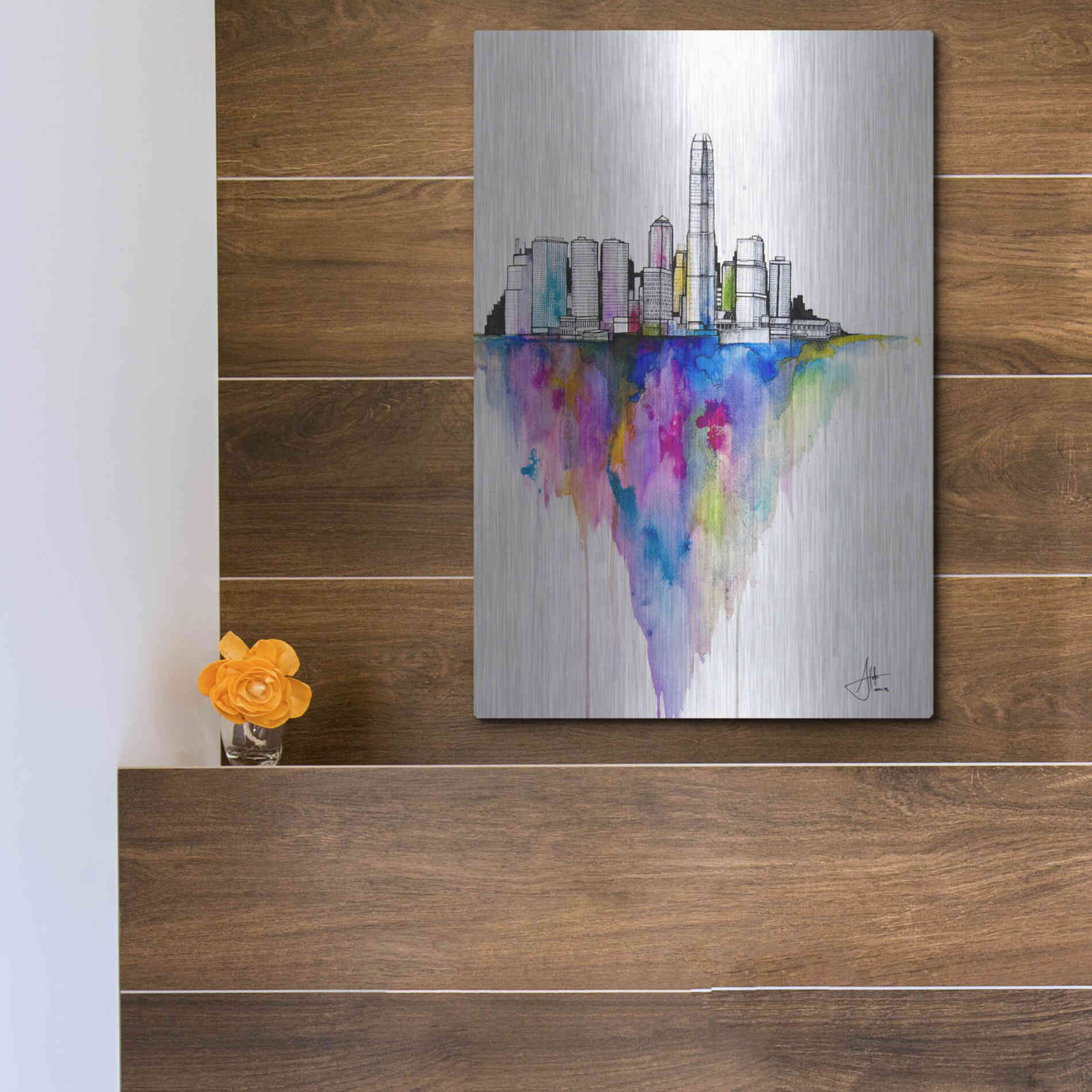 Luxe Metal Art 'Monolith II' by Marc Allante, Metal Wall Art,12x16