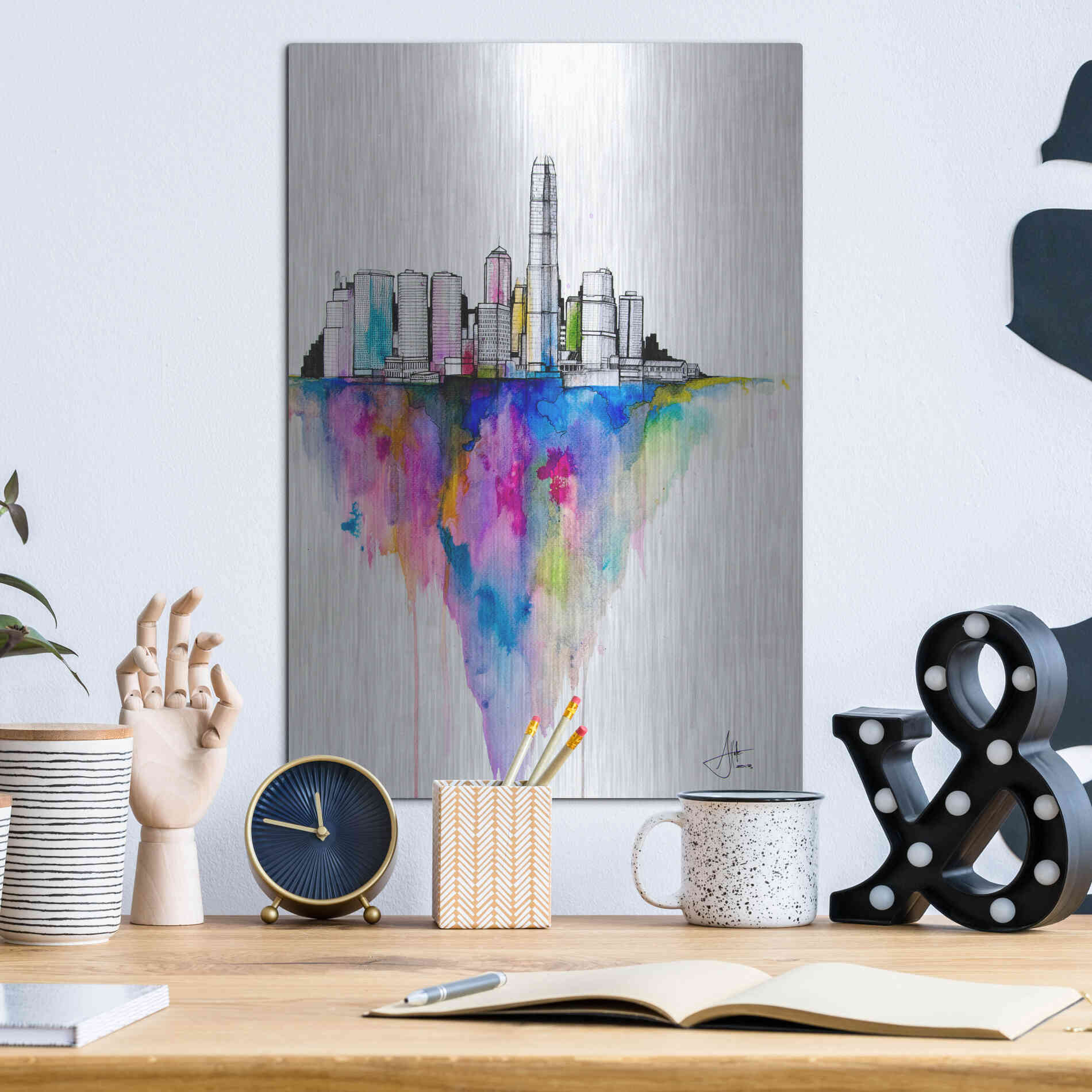 Luxe Metal Art 'Monolith II' by Marc Allante, Metal Wall Art,12x16