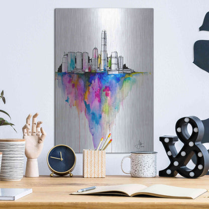 Luxe Metal Art 'Monolith II' by Marc Allante, Metal Wall Art,12x16