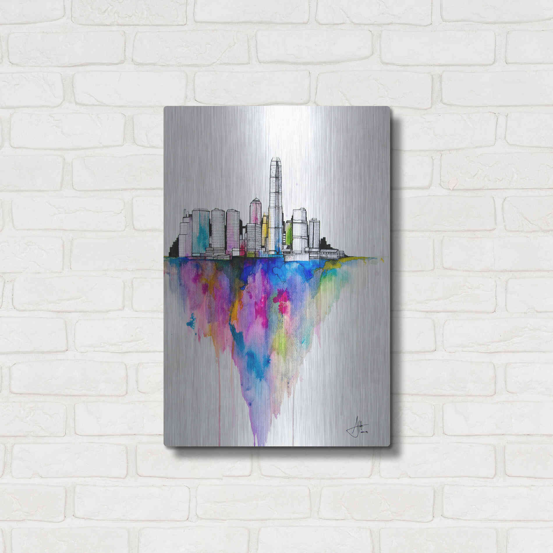 Luxe Metal Art 'Monolith II' by Marc Allante, Metal Wall Art,16x24