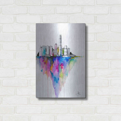 Luxe Metal Art 'Monolith II' by Marc Allante, Metal Wall Art,16x24