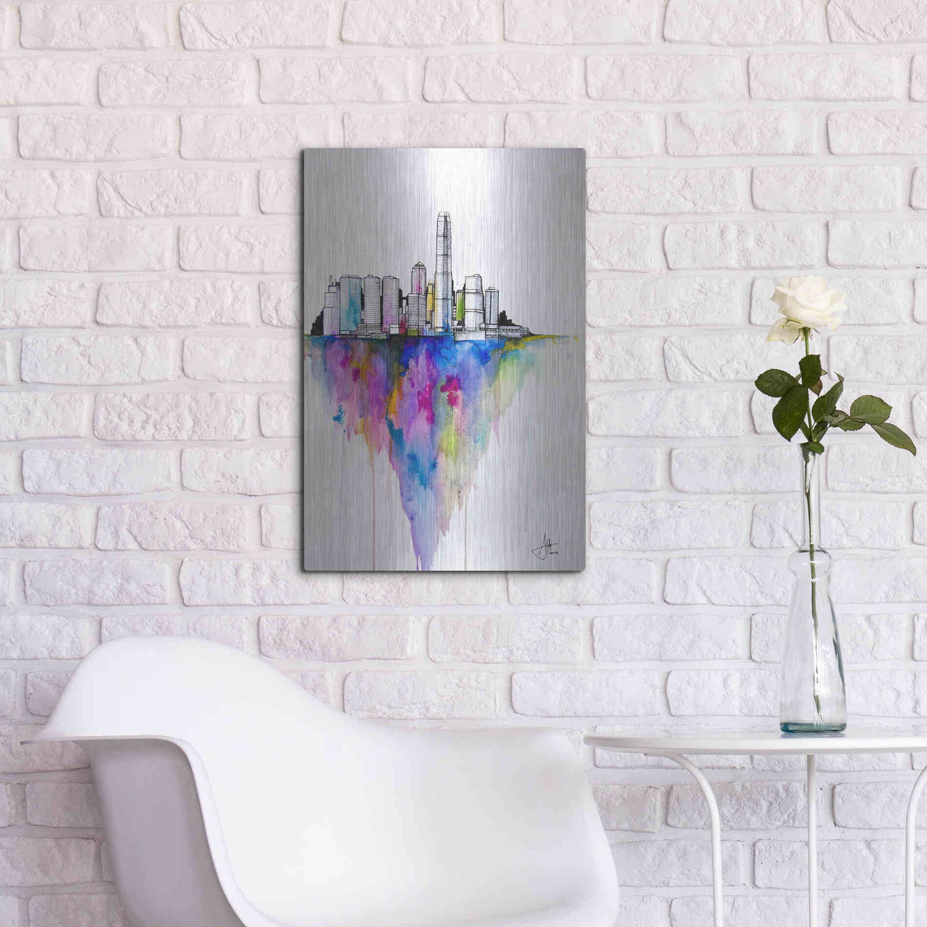 Luxe Metal Art 'Monolith II' by Marc Allante, Metal Wall Art,16x24