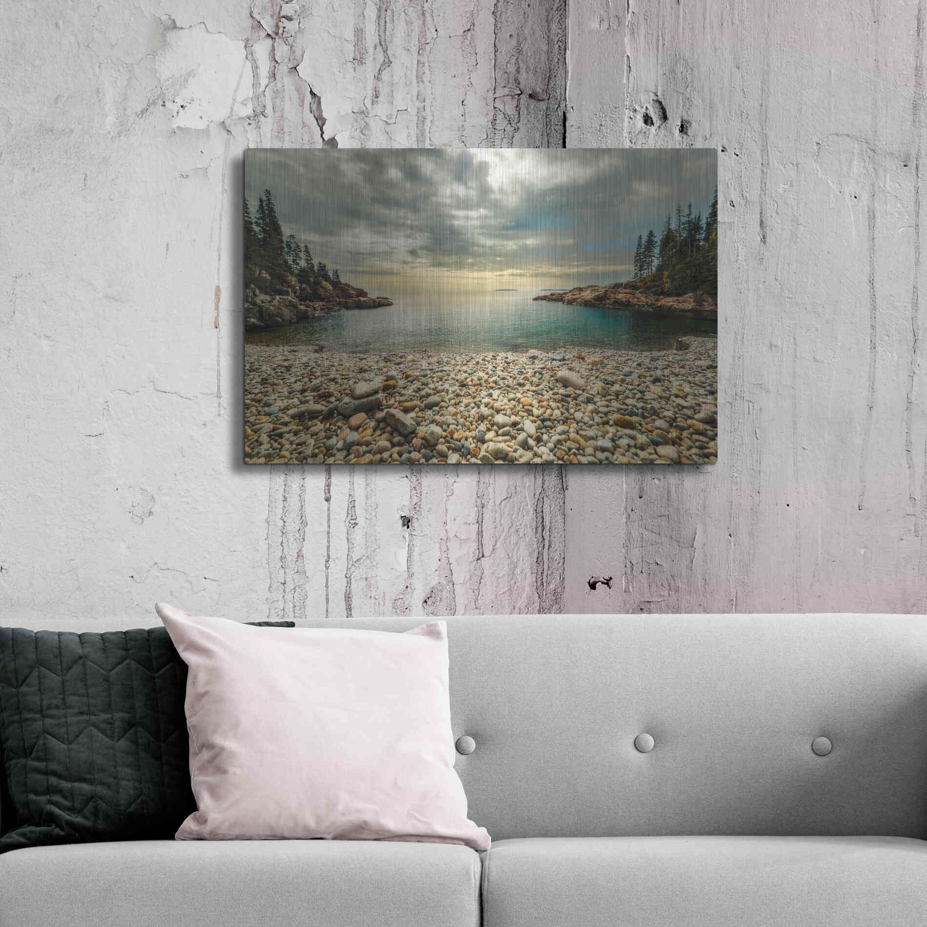 Luxe Metal Art 'Warm Sunset' by Natalie Mikaels, Metal Wall Art,36x24