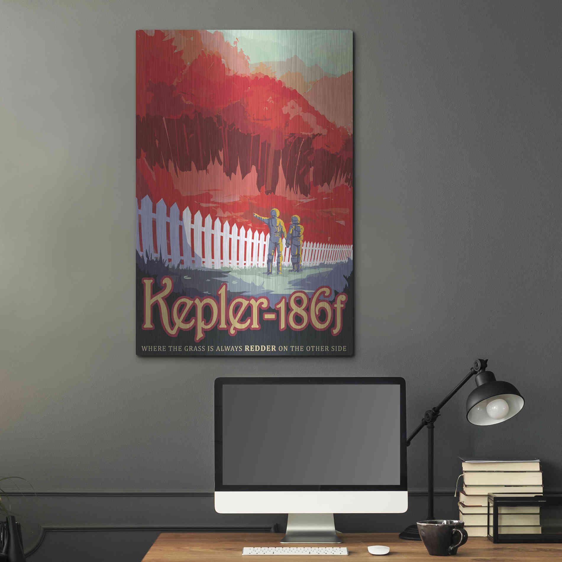 Luxe Metal Art 'Visions of the Future: Kepler-186f,' Metal Wall Art,24x36