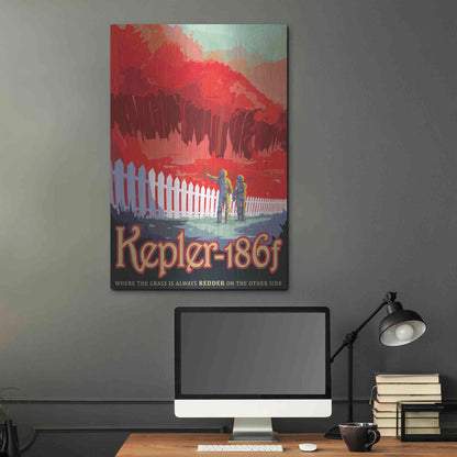 Luxe Metal Art 'Visions of the Future: Kepler-186f,' Metal Wall Art,24x36