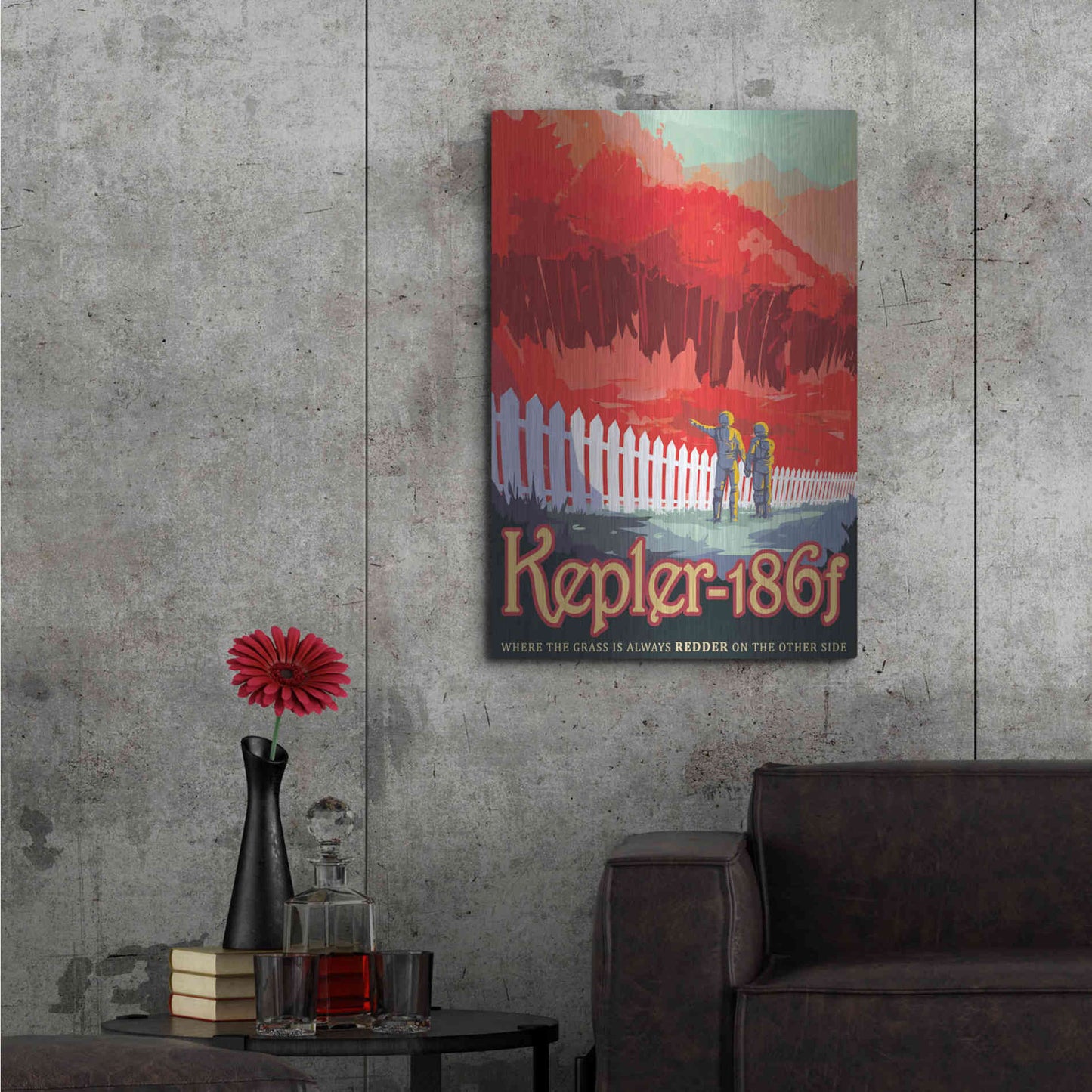 Luxe Metal Art 'Visions of the Future: Kepler-186f,' Metal Wall Art,24x36