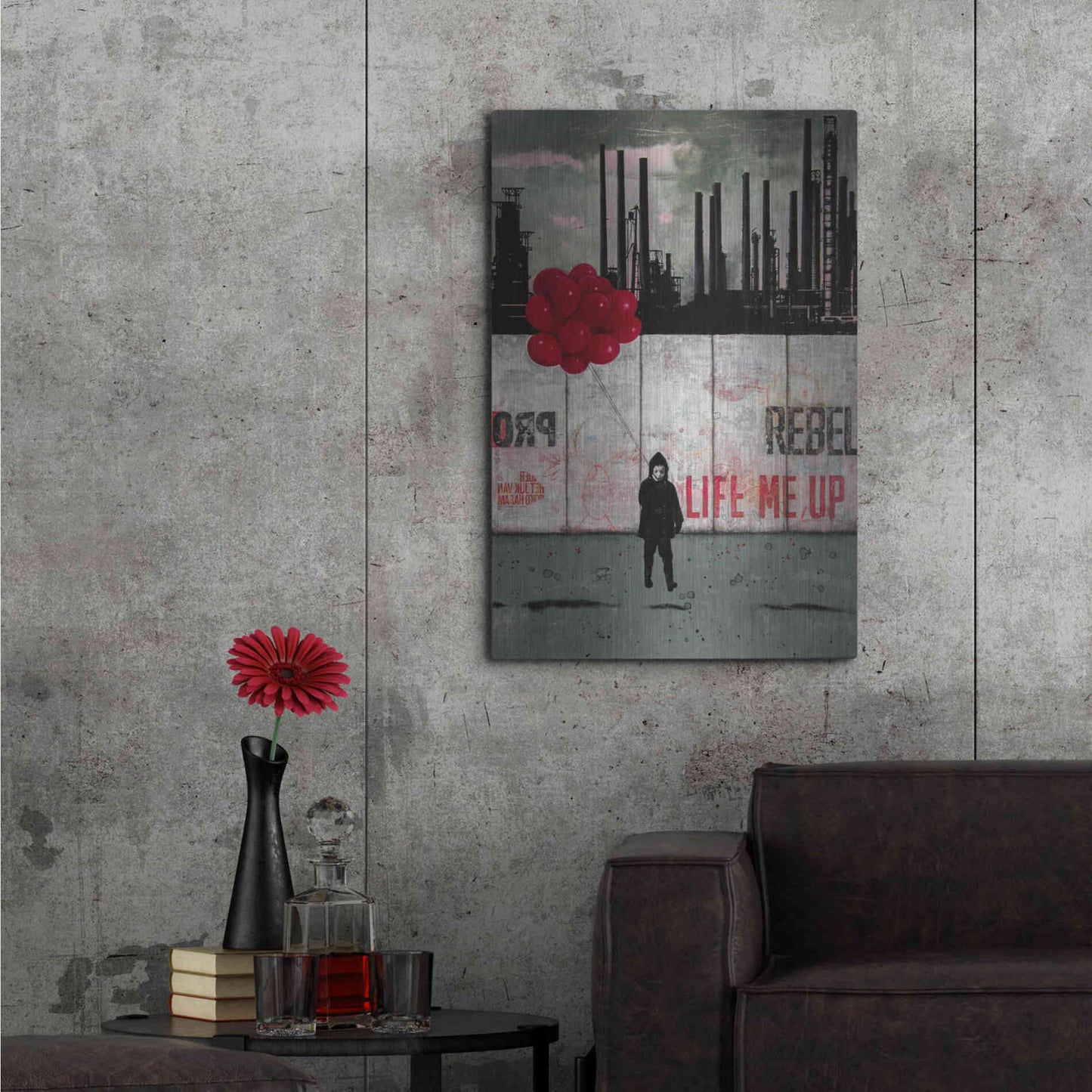 Luxe Metal Art 'Life Me Up III' by DB Waterman, Metal Wall Art,24x36