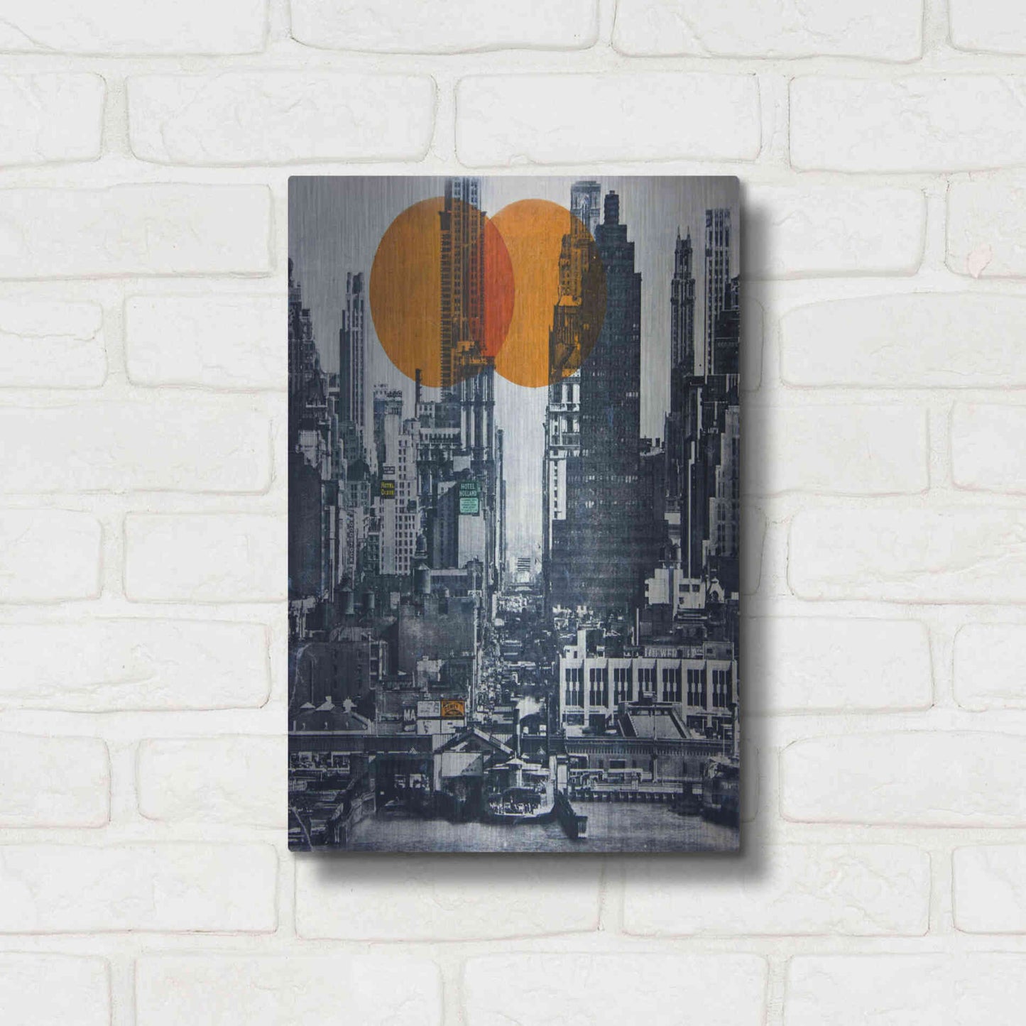 Luxe Metal Art 'New York Skyline 1948' by DB Waterman, Metal Wall Art,12x16