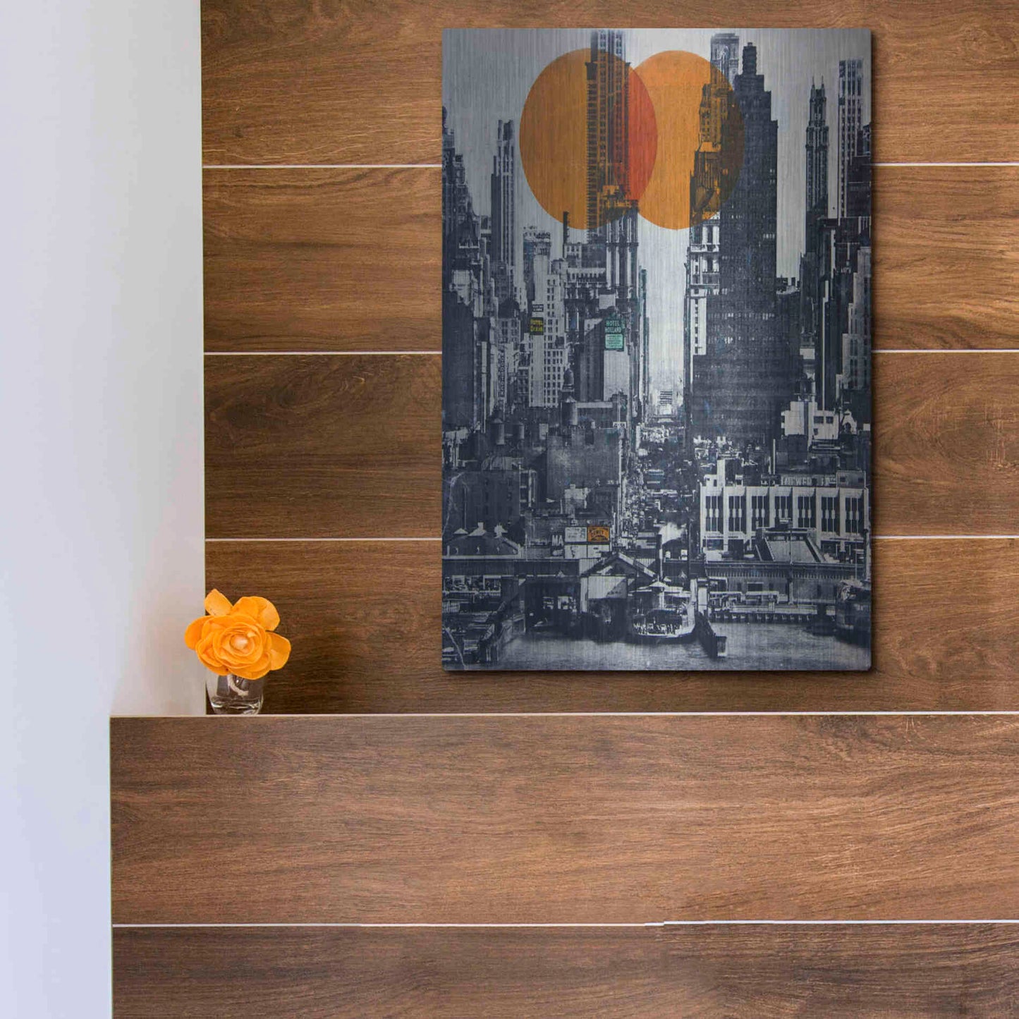 Luxe Metal Art 'New York Skyline 1948' by DB Waterman, Metal Wall Art,12x16