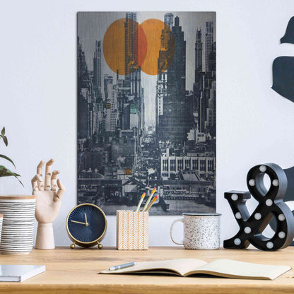 Luxe Metal Art 'New York Skyline 1948' by DB Waterman, Metal Wall Art,12x16