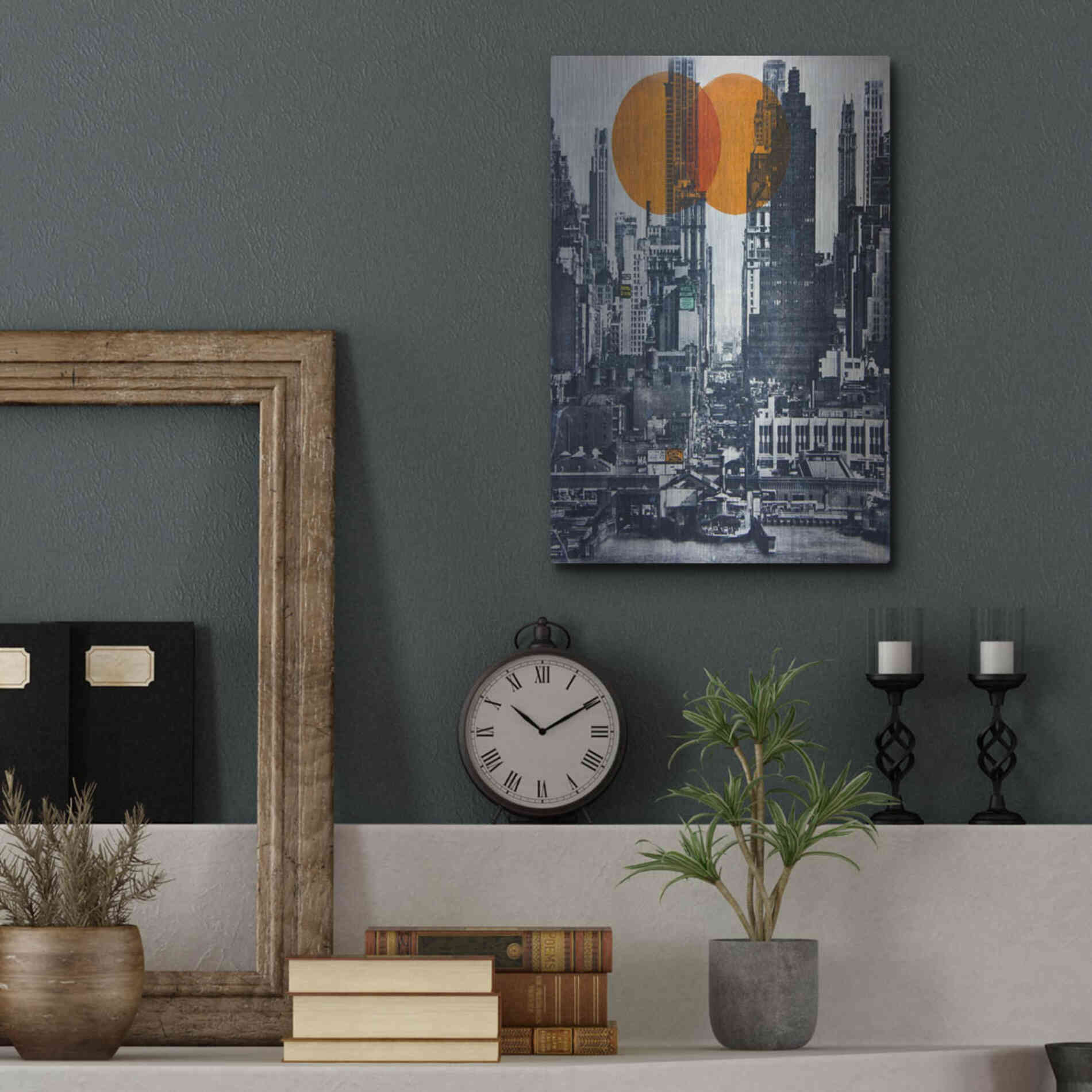 Luxe Metal Art 'New York Skyline 1948' by DB Waterman, Metal Wall Art,12x16