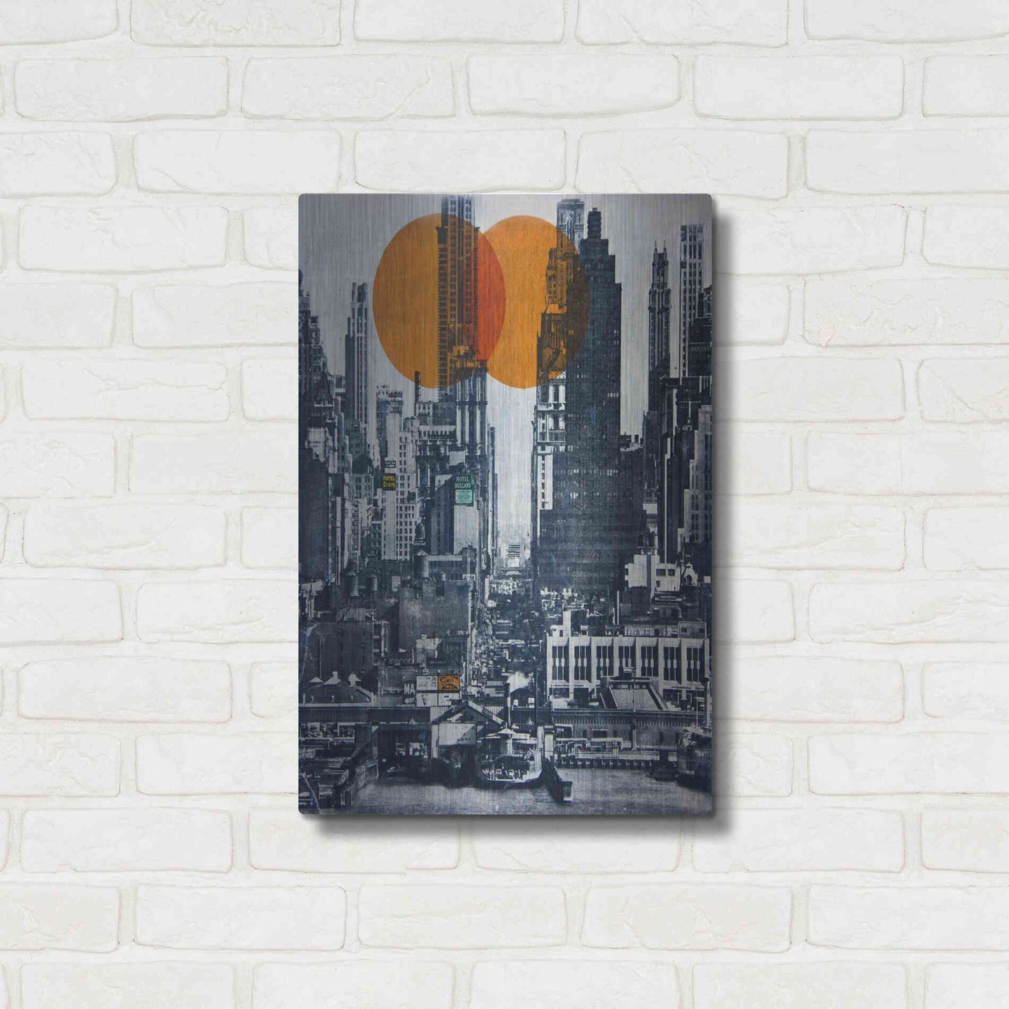 Luxe Metal Art 'New York Skyline 1948' by DB Waterman, Metal Wall Art,16x24