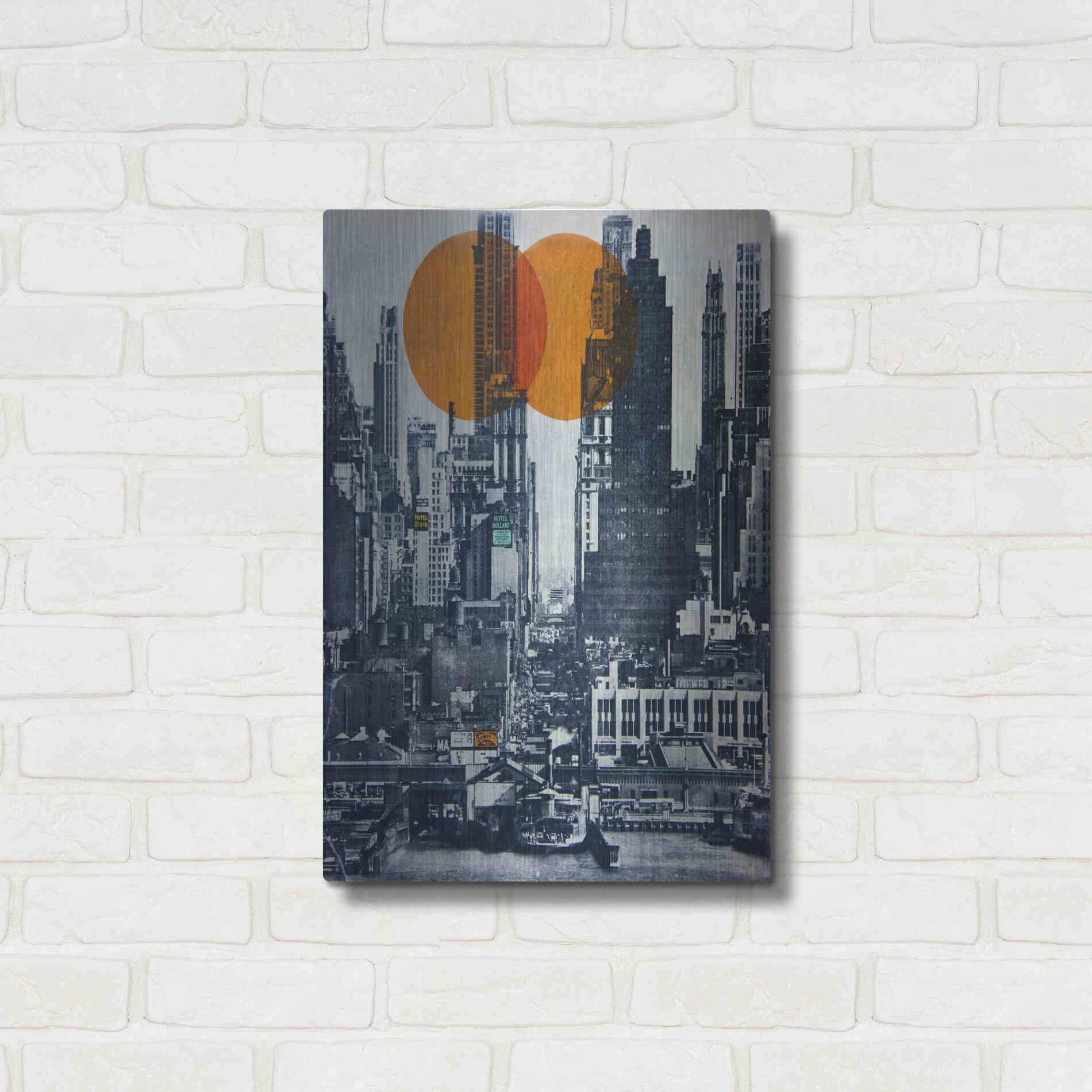 Luxe Metal Art 'New York Skyline 1948' by DB Waterman, Metal Wall Art,16x24