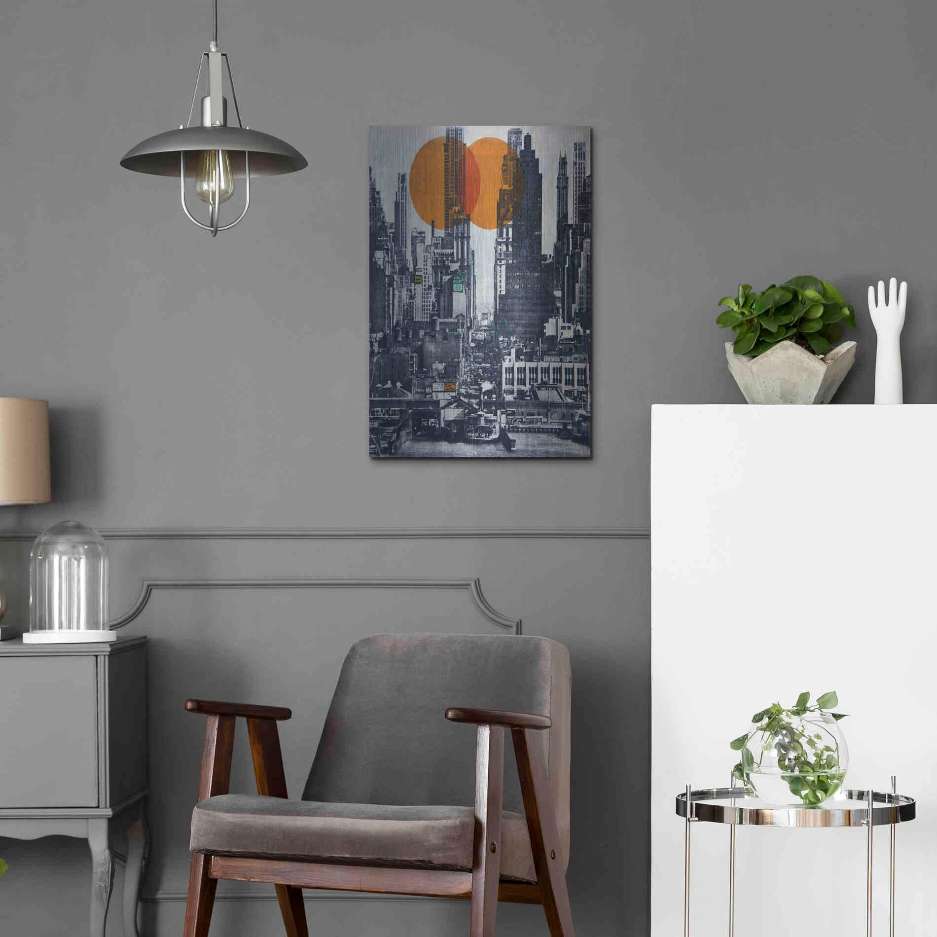 Luxe Metal Art 'New York Skyline 1948' by DB Waterman, Metal Wall Art,16x24