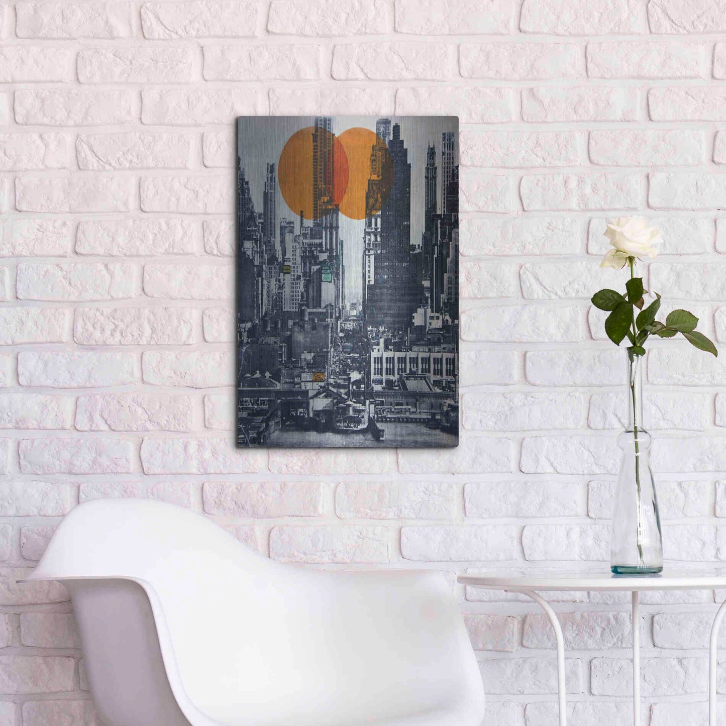 Luxe Metal Art 'New York Skyline 1948' by DB Waterman, Metal Wall Art,16x24