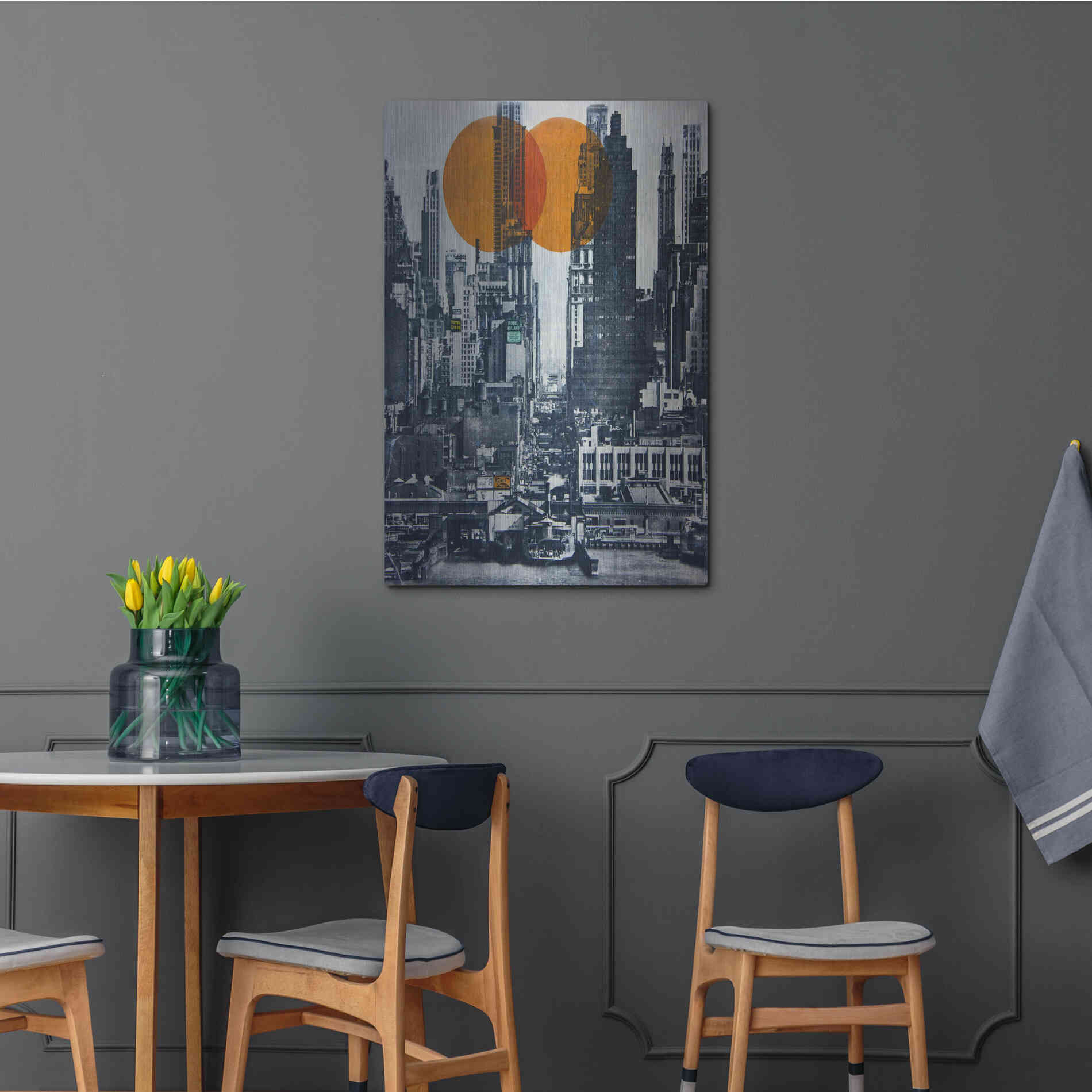 Luxe Metal Art 'New York Skyline 1948' by DB Waterman, Metal Wall Art,24x36