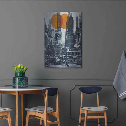 Luxe Metal Art 'New York Skyline 1948' by DB Waterman, Metal Wall Art,24x36