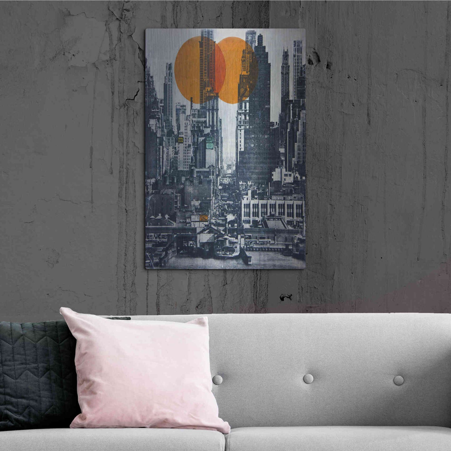 Luxe Metal Art 'New York Skyline 1948' by DB Waterman, Metal Wall Art,24x36