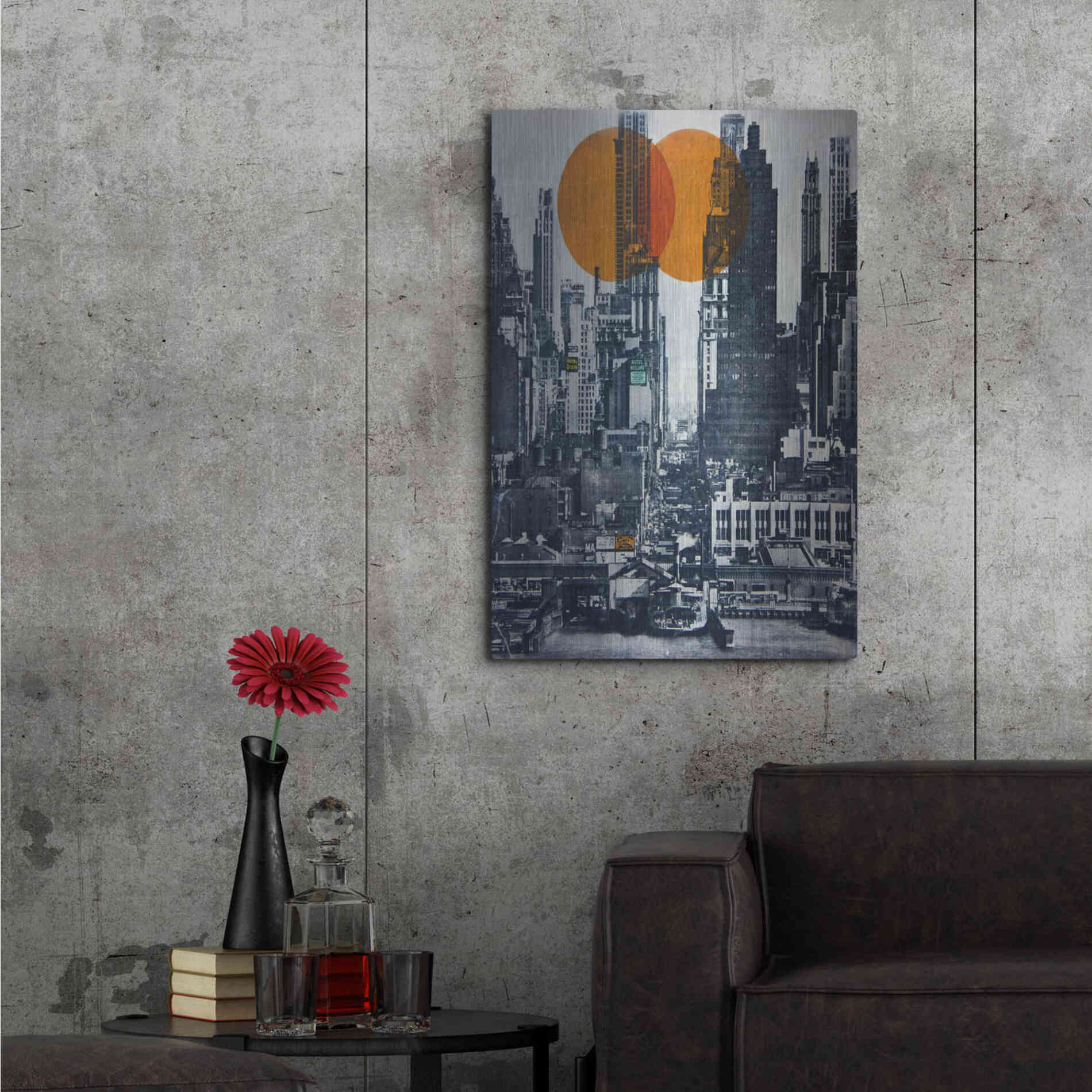 Luxe Metal Art 'New York Skyline 1948' by DB Waterman, Metal Wall Art,24x36