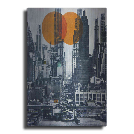 Luxe Metal Art 'New York Skyline 1948' by DB Waterman, Metal Wall Art