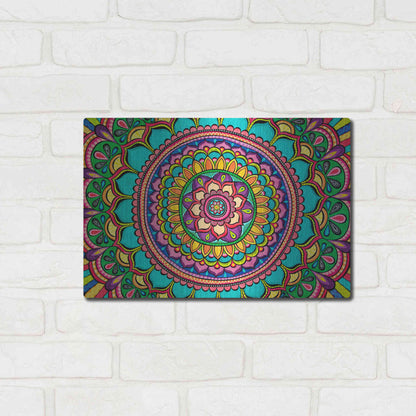 Luxe Metal Art 'Happy Dance Mandala' by Hello Angel, Metal Wall Art,16x12
