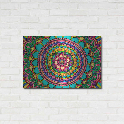 Luxe Metal Art 'Happy Dance Mandala' by Hello Angel, Metal Wall Art,36x24