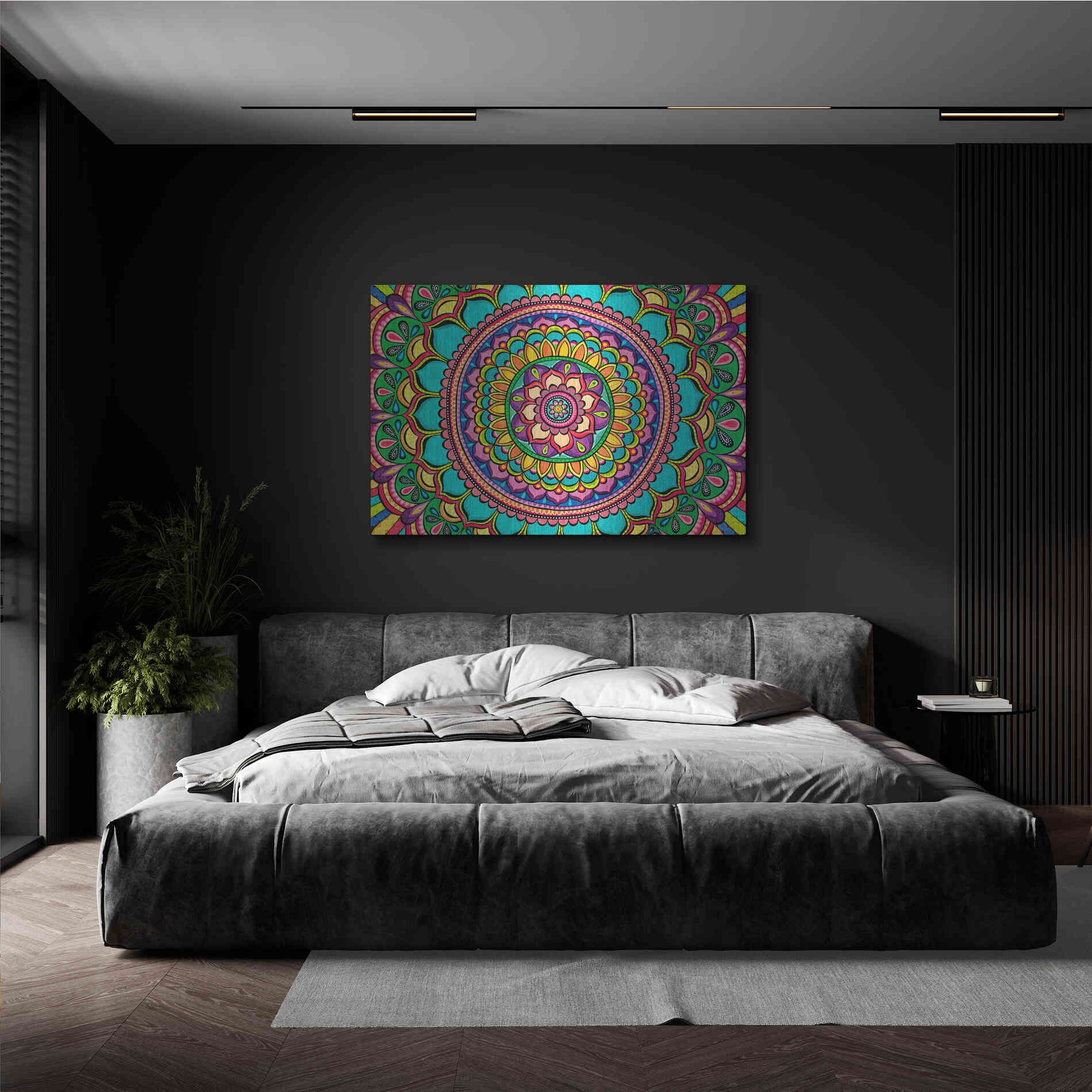 Luxe Metal Art 'Happy Dance Mandala' by Hello Angel, Metal Wall Art,36x24