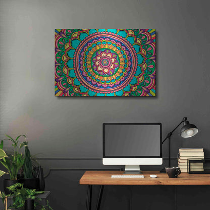 Luxe Metal Art 'Happy Dance Mandala' by Hello Angel, Metal Wall Art,36x24