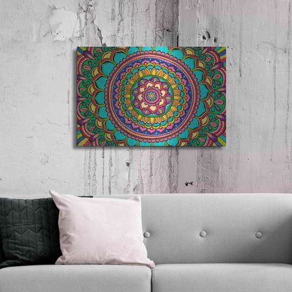 Luxe Metal Art 'Happy Dance Mandala' by Hello Angel, Metal Wall Art,36x24