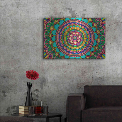 Luxe Metal Art 'Happy Dance Mandala' by Hello Angel, Metal Wall Art,36x24