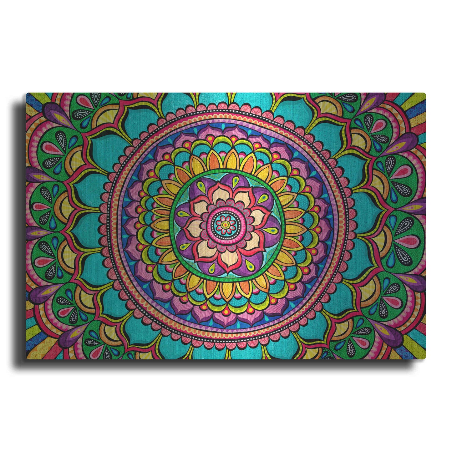 Luxe Metal Art 'Happy Dance Mandala' by Hello Angel, Metal Wall Art
