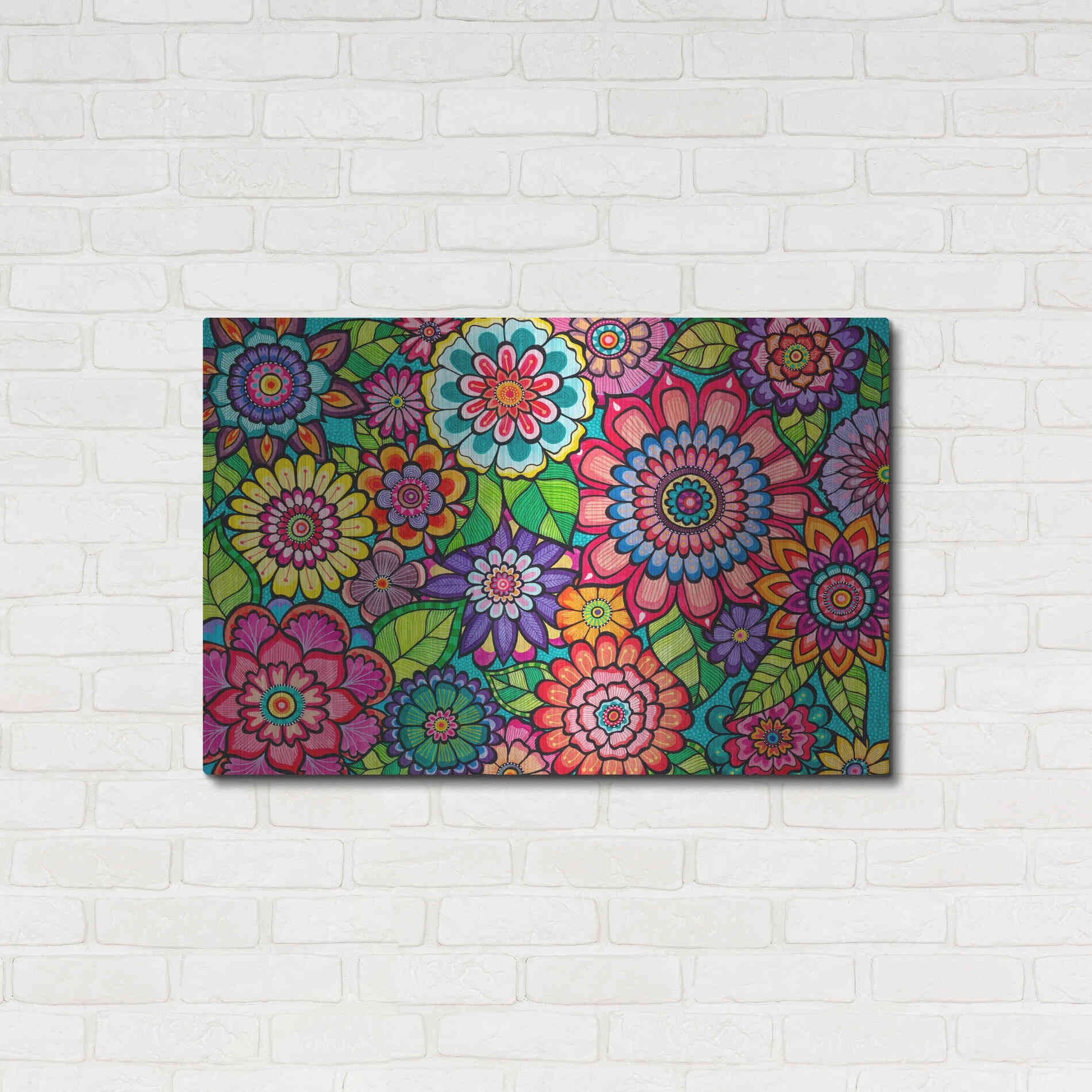 Luxe Metal Art 'Blooming Blooms' by Hello Angel, Metal Wall Art,36x24