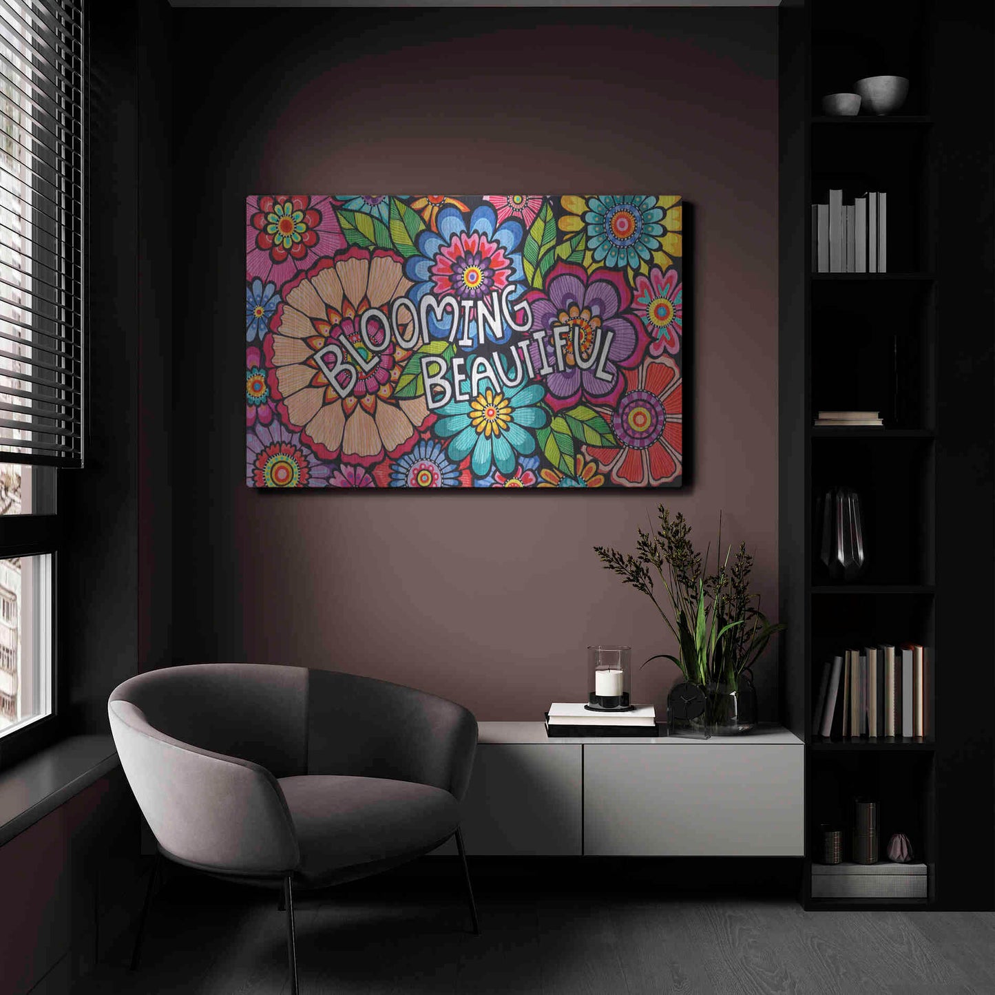 Luxe Metal Art 'Blooming Beautiful' by Hello Angel, Metal Wall Art,24x16