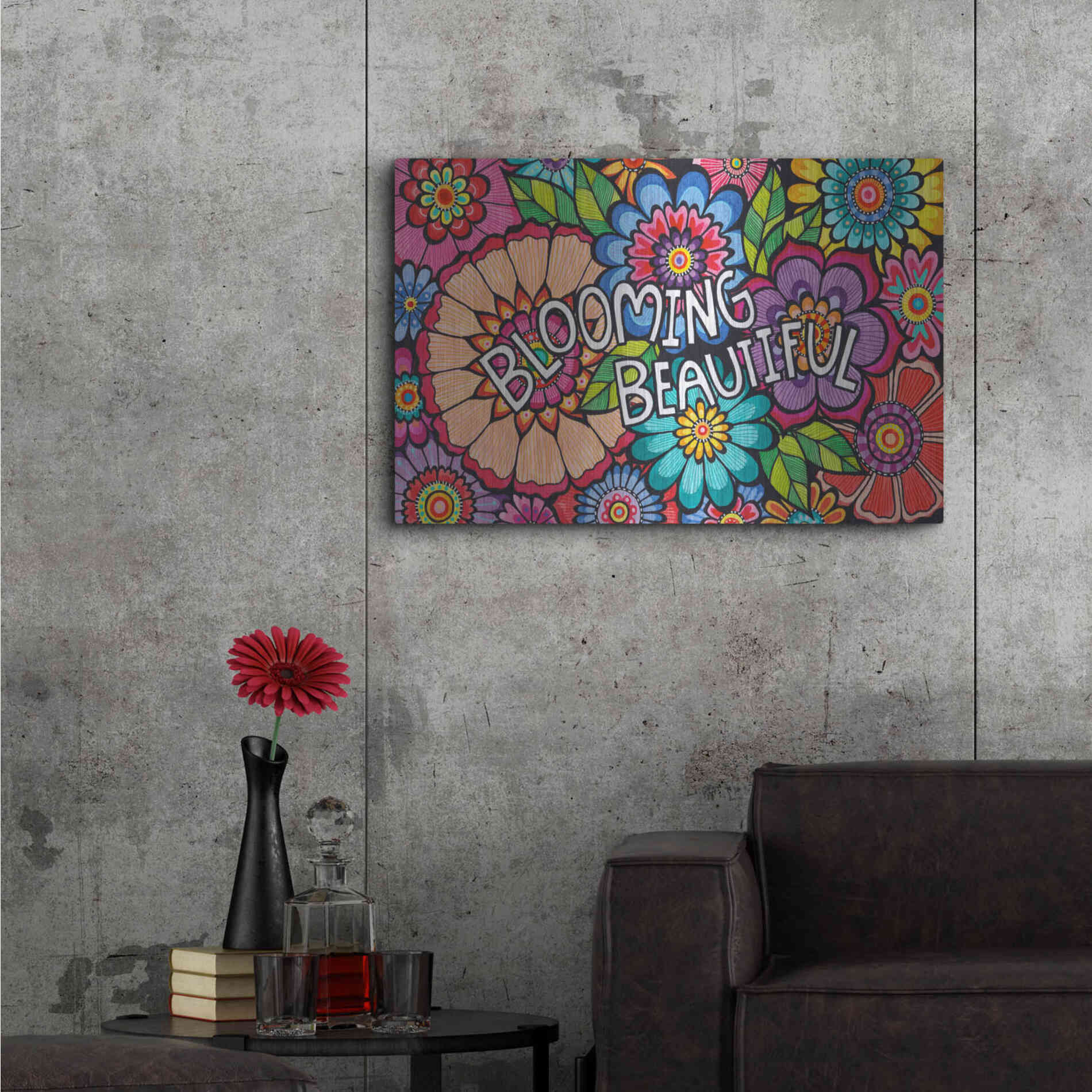 Luxe Metal Art 'Blooming Beautiful' by Hello Angel, Metal Wall Art,36x24