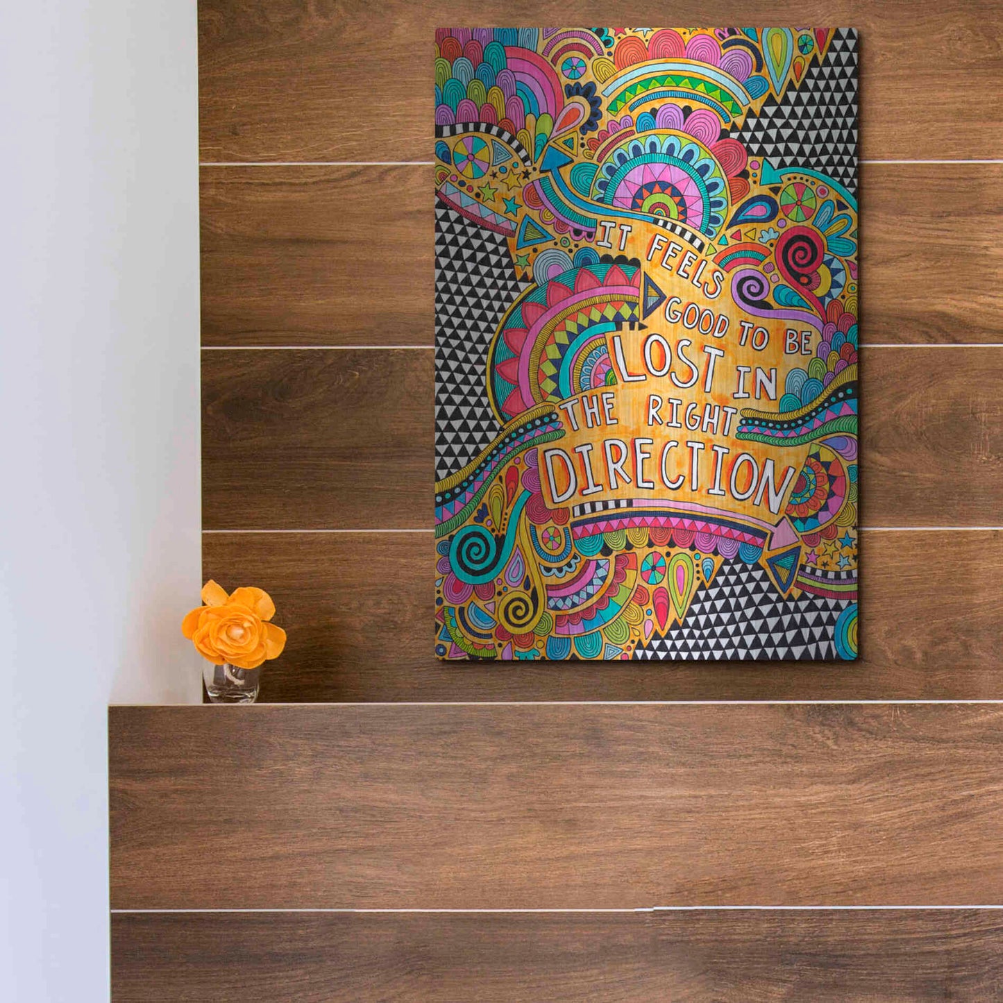 Luxe Metal Art 'Lost in the Right Direction' by Hello Angel, Metal Wall Art,12x16