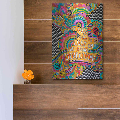Luxe Metal Art 'Lost in the Right Direction' by Hello Angel, Metal Wall Art,12x16