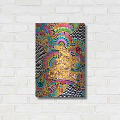 Luxe Metal Art 'Lost in the Right Direction' by Hello Angel, Metal Wall Art,16x24