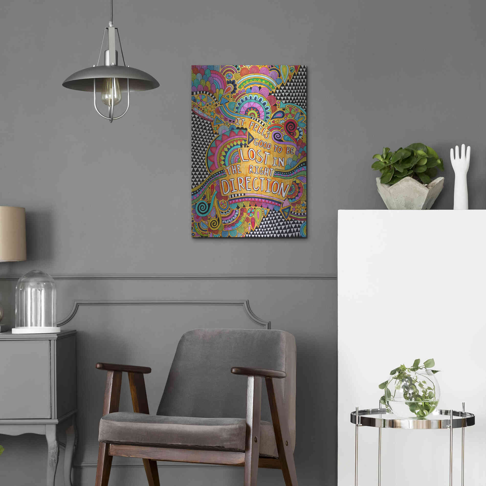 Luxe Metal Art 'Lost in the Right Direction' by Hello Angel, Metal Wall Art,16x24