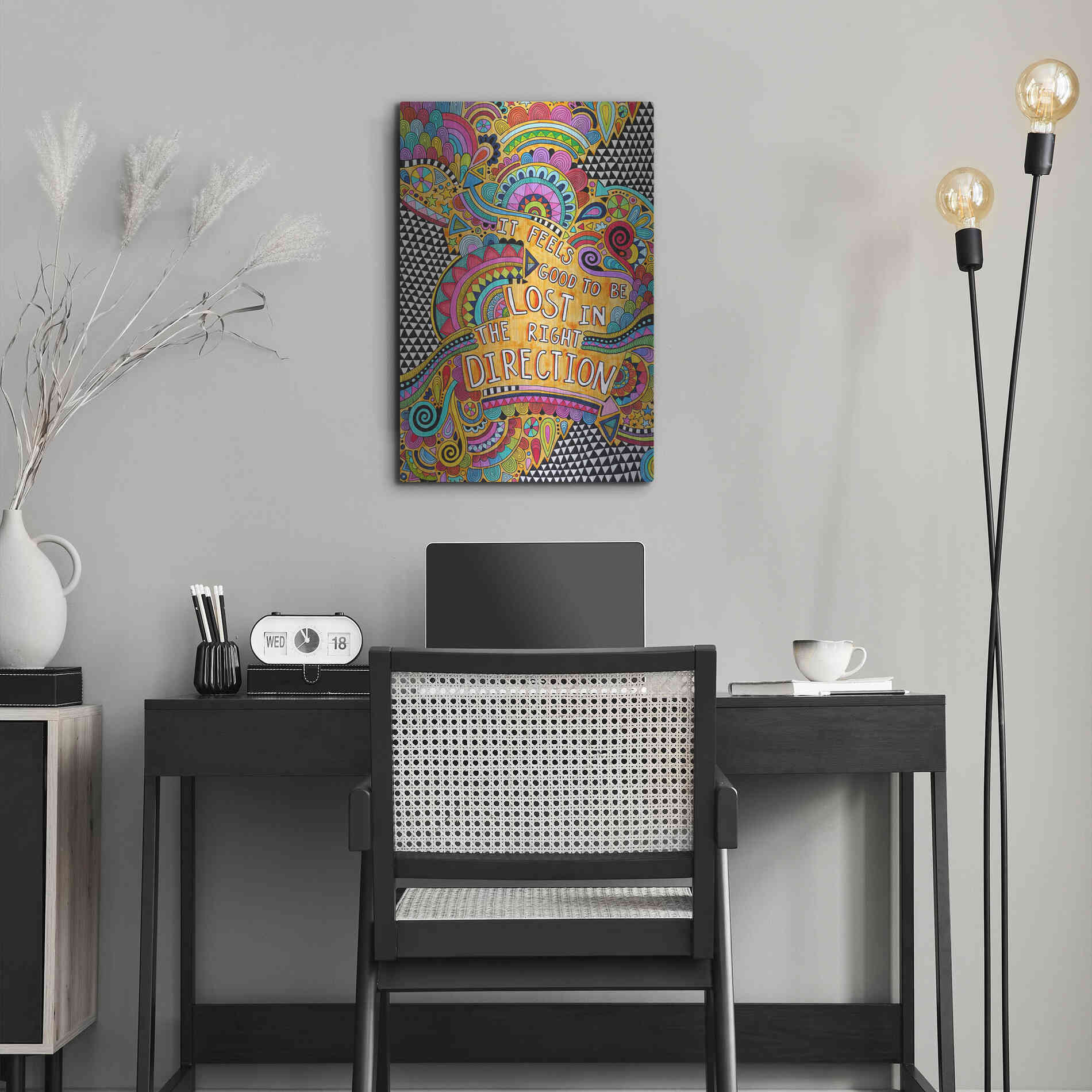 Luxe Metal Art 'Lost in the Right Direction' by Hello Angel, Metal Wall Art,16x24