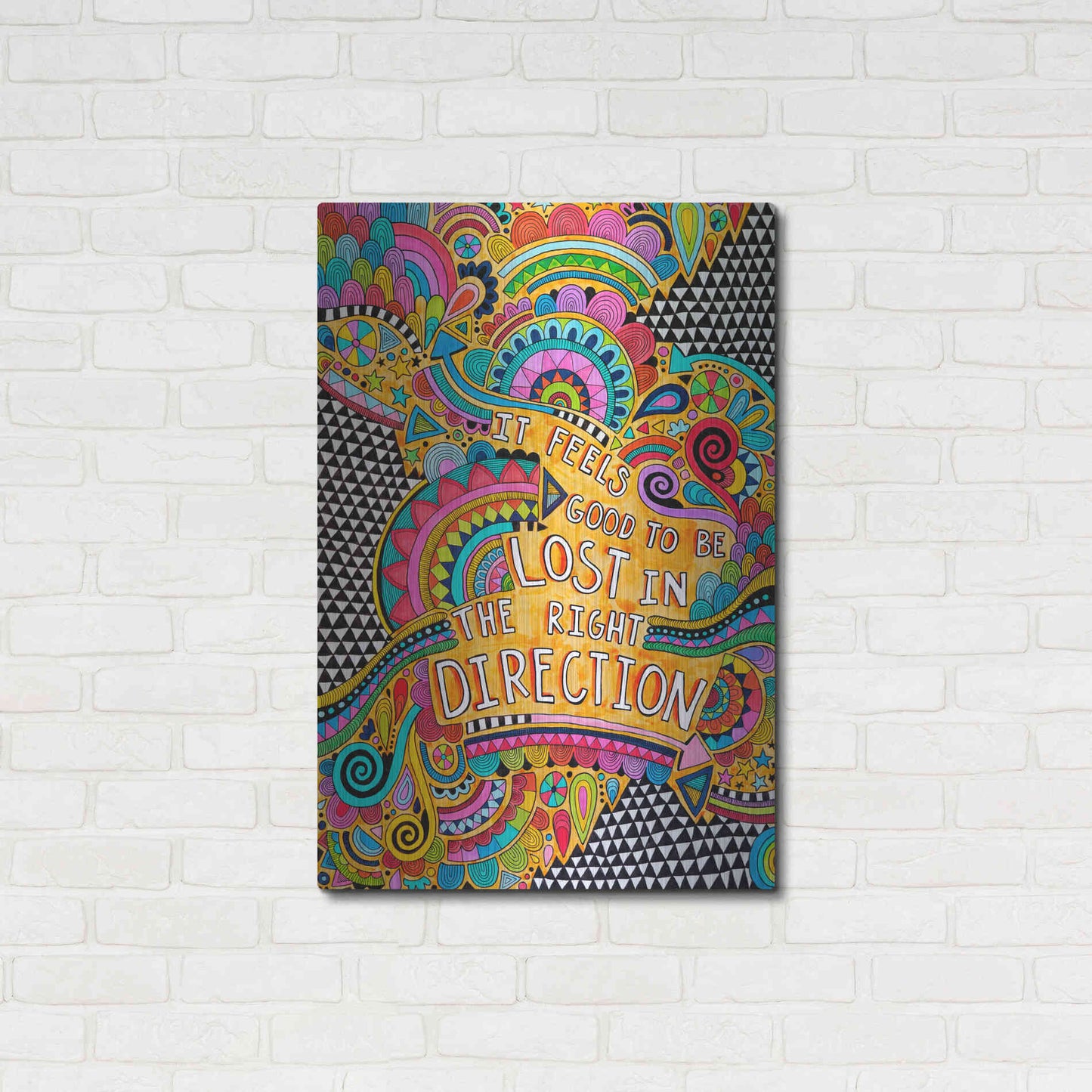 Luxe Metal Art 'Lost in the Right Direction' by Hello Angel, Metal Wall Art,24x36