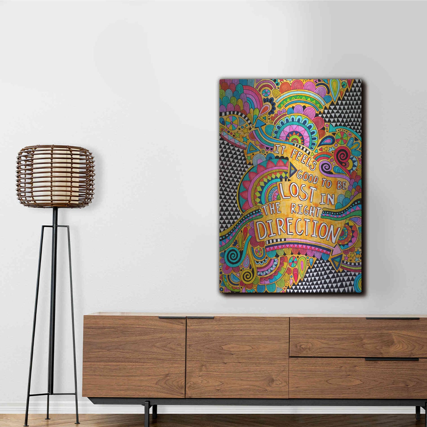 Luxe Metal Art 'Lost in the Right Direction' by Hello Angel, Metal Wall Art,24x36