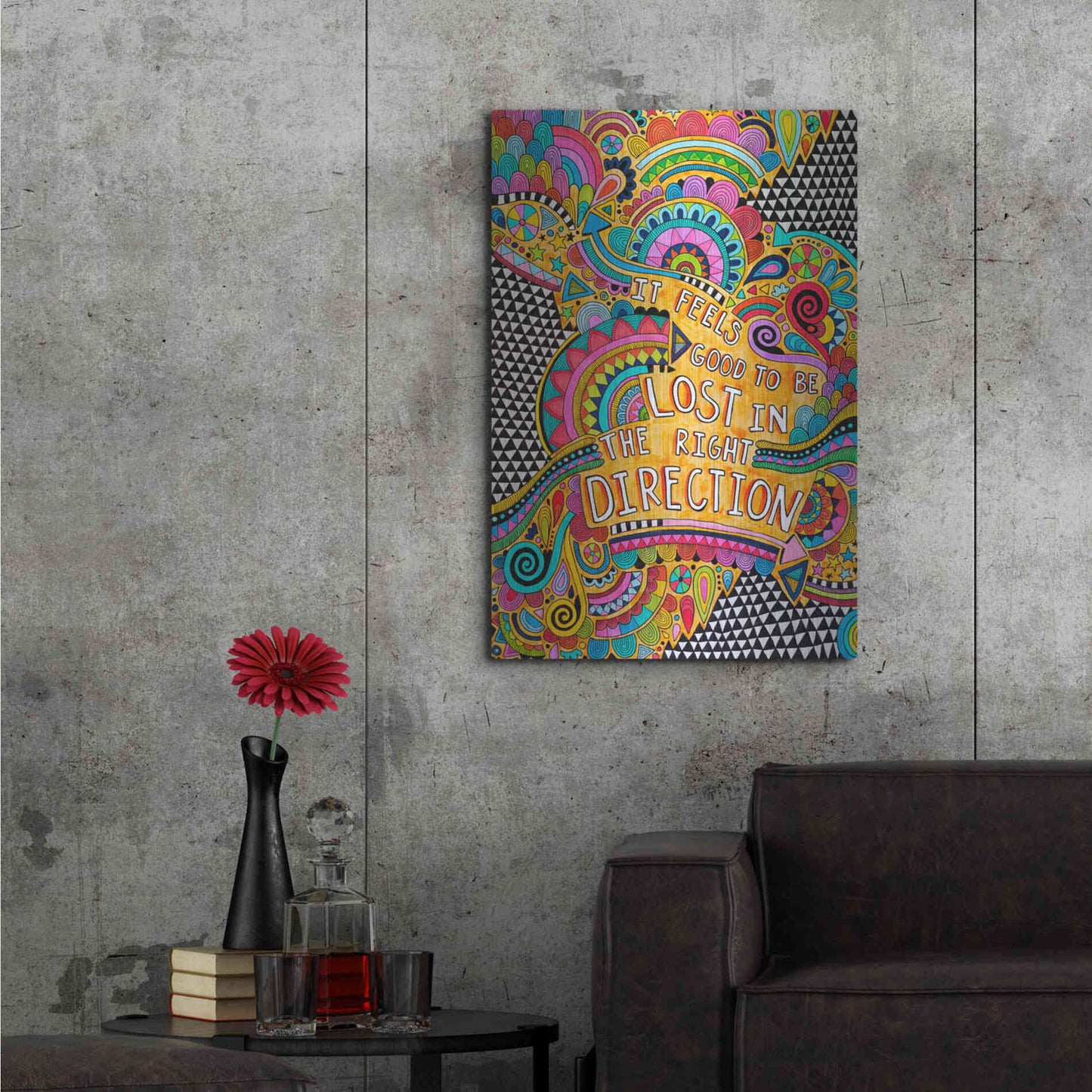 Luxe Metal Art 'Lost in the Right Direction' by Hello Angel, Metal Wall Art,24x36