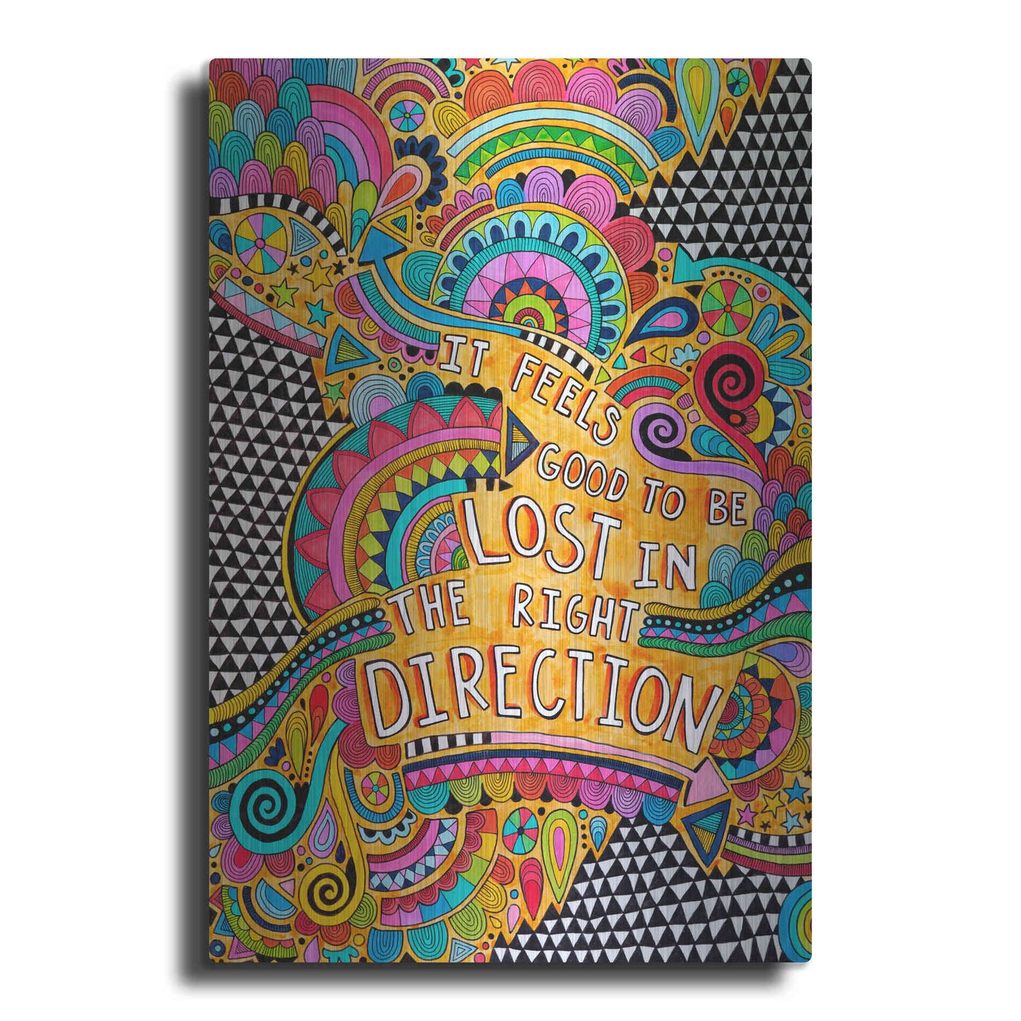 Luxe Metal Art 'Lost in the Right Direction' by Hello Angel, Metal Wall Art