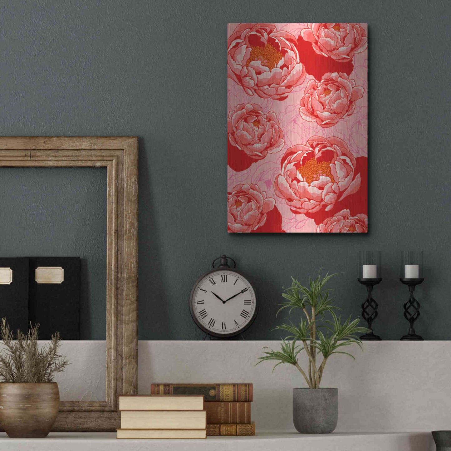 Luxe Metal Art 'Peony Daydreams' by Hello Angel, Metal Wall Art,12x16